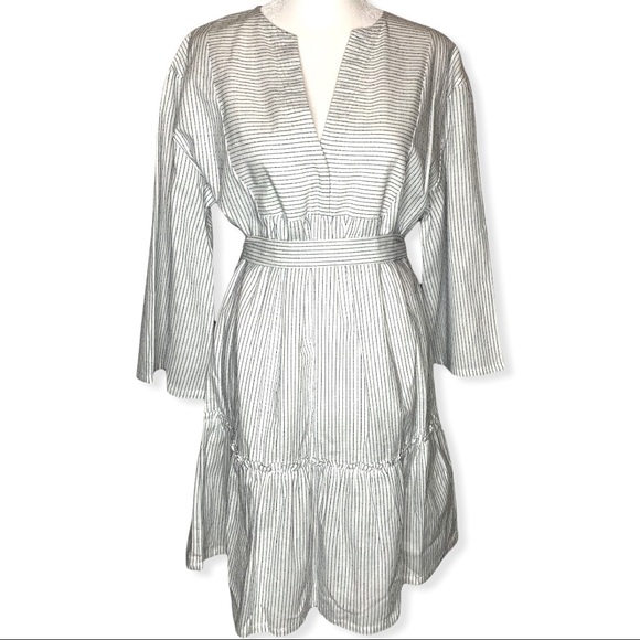 a new day Dresses & Skirts - A New Day Blue & White Striped Ruffled Tunic Mini Dress Medium